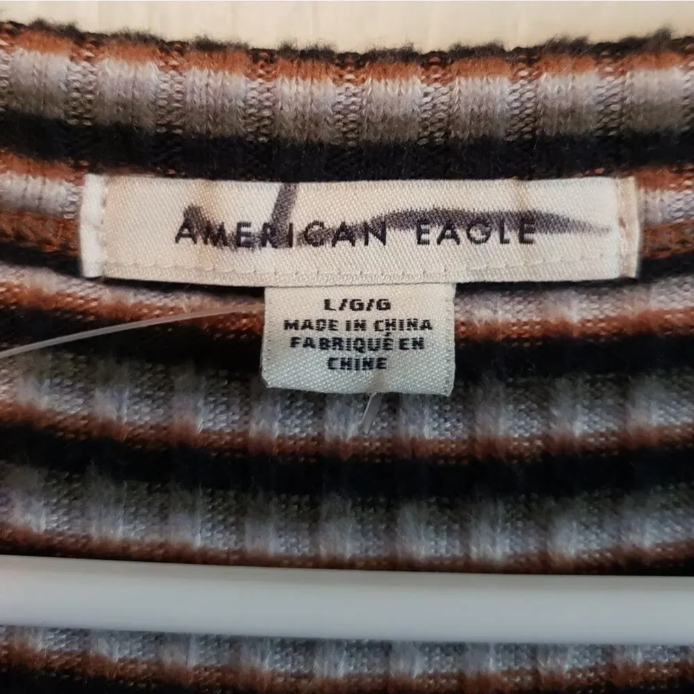 New, american Eagle ribbed, striped,‎ mini, sweater dress size L